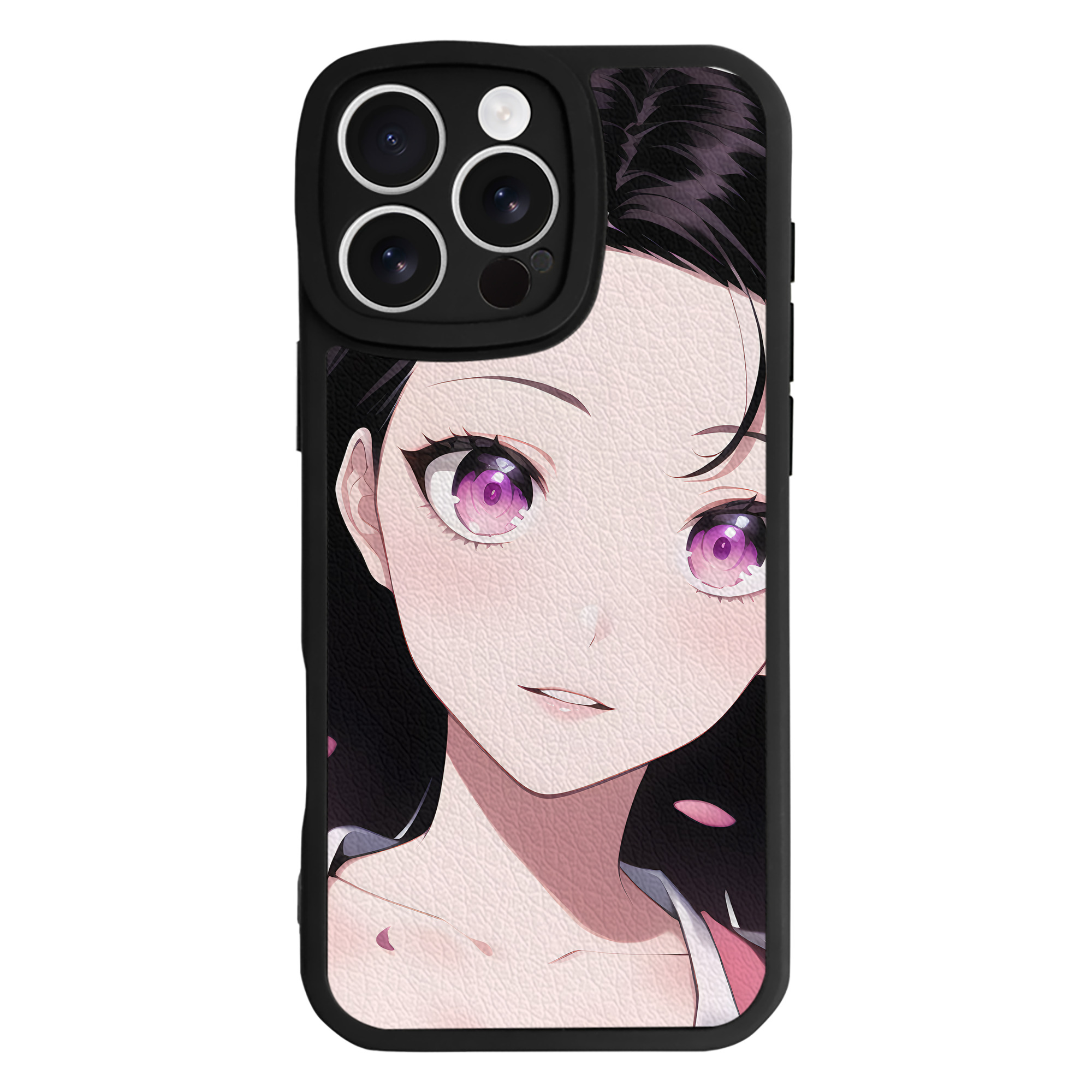 （画像用） 鬼滅の刃（きめつのやいば）竈門 禰󠄀豆子／かまど ねずこ Kamado Nezuko 【iPhone 16シリーズ対応】シリコンスマホケース（レザー調） 材質：シリコン